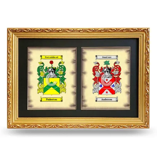 Double Coat of Arms Framed - Gold