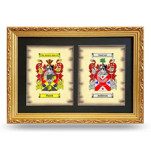 Double Coat of Arms Framed - Gold