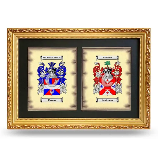 Double Coat of Arms Framed - Gold