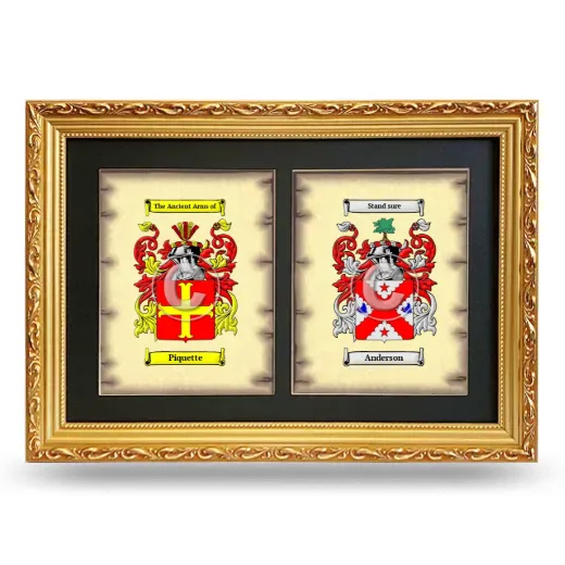 Double Coat of Arms Framed - Gold