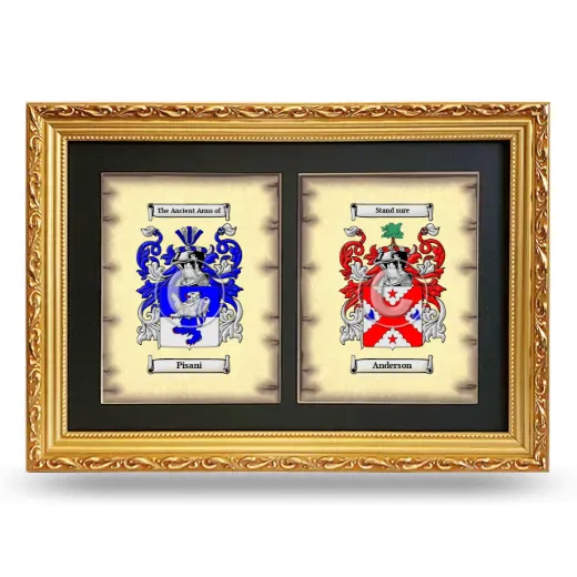 Double Coat of Arms Framed - Gold