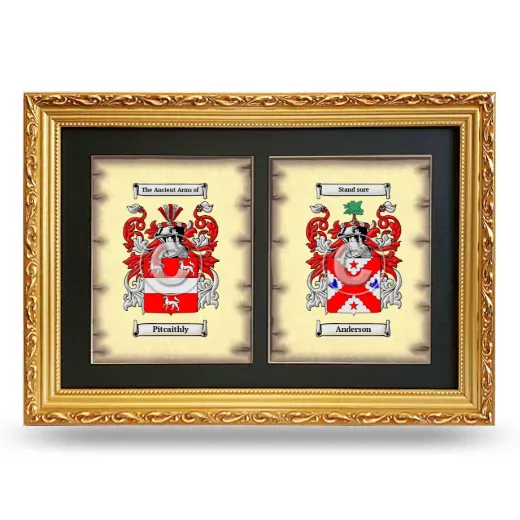 Double Coat of Arms Framed - Gold