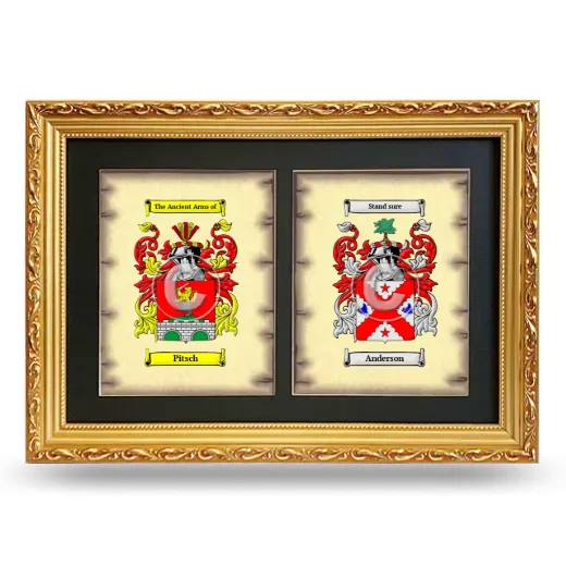 Double Coat of Arms Framed - Gold