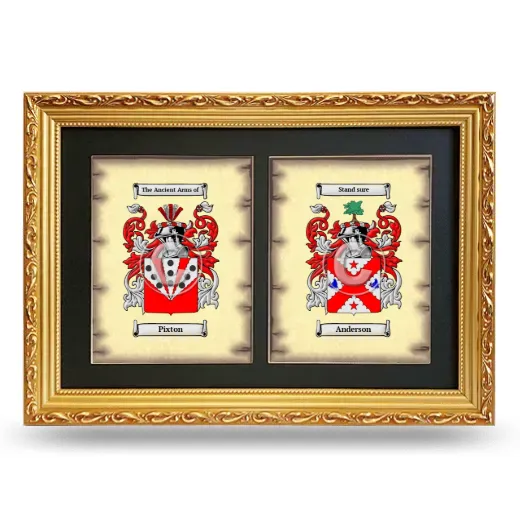 Double Coat of Arms Framed - Gold