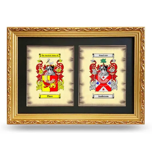 Double Coat of Arms Framed - Gold