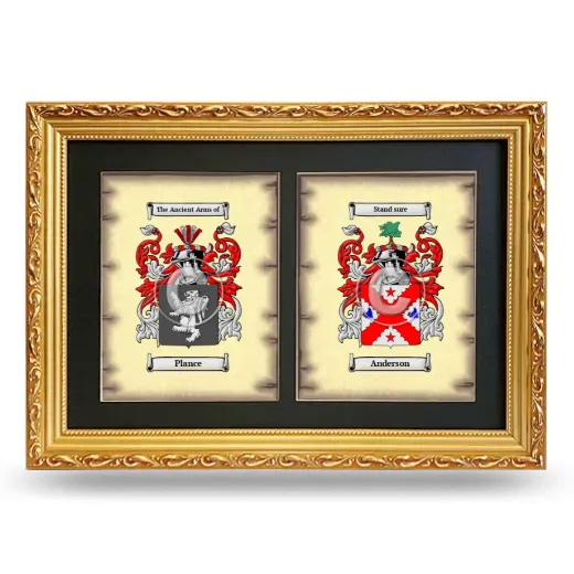Double Coat of Arms Framed - Gold