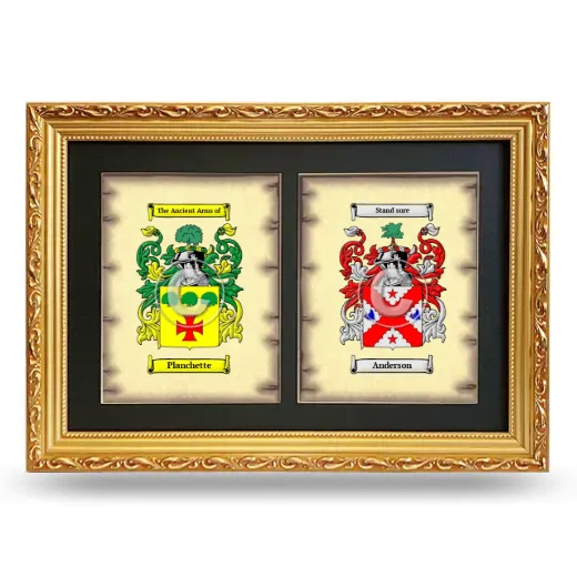 Double Coat of Arms Framed - Gold