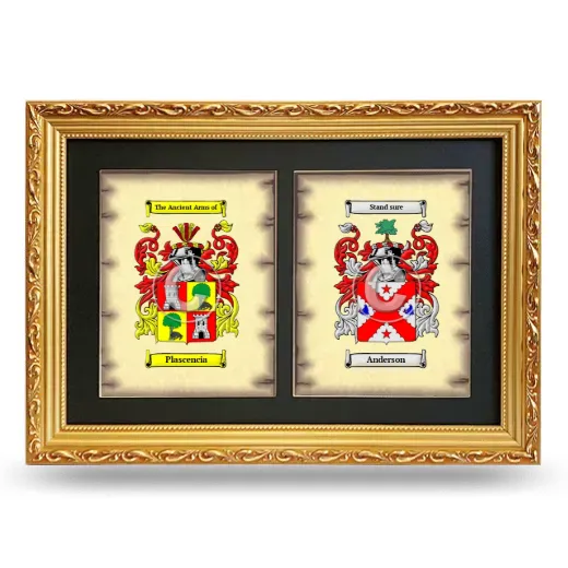 Double Coat of Arms Framed - Gold