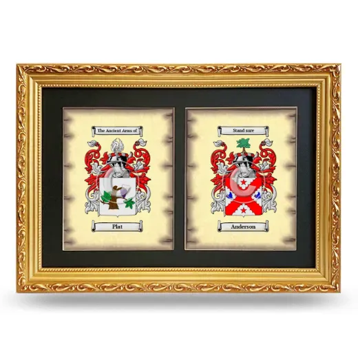 Double Coat of Arms Framed - Gold