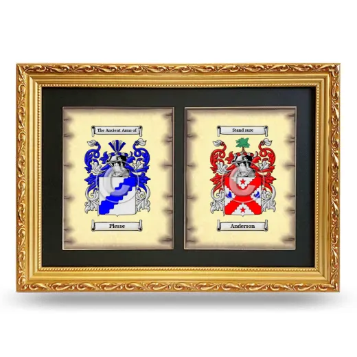 Double Coat of Arms Framed - Gold