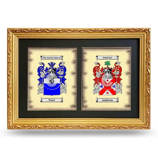 Double Coat of Arms Framed - Gold