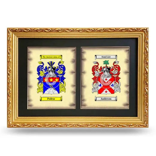 Double Coat of Arms Framed - Gold