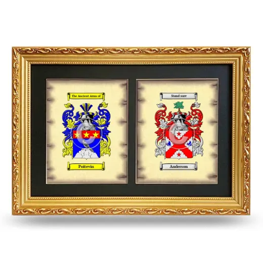 Double Coat of Arms Framed - Gold