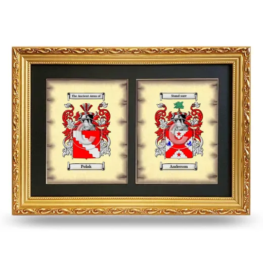 Double Coat of Arms Framed - Gold