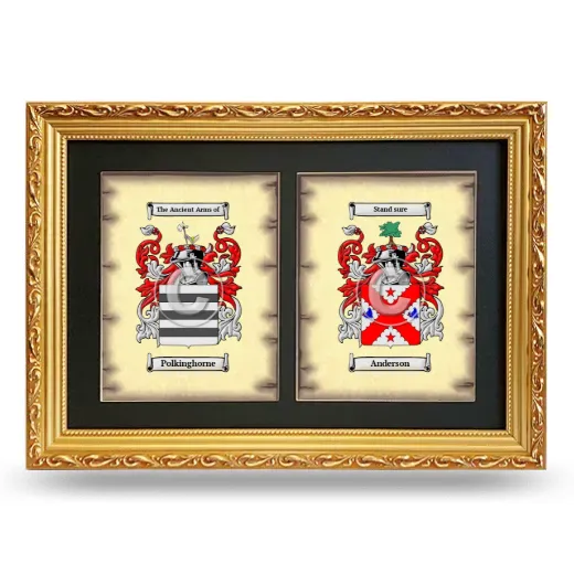 Double Coat of Arms Framed - Gold
