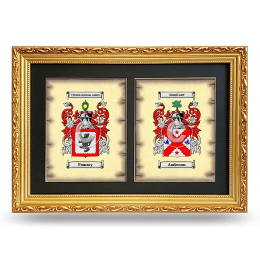 Double Coat of Arms Framed - Gold