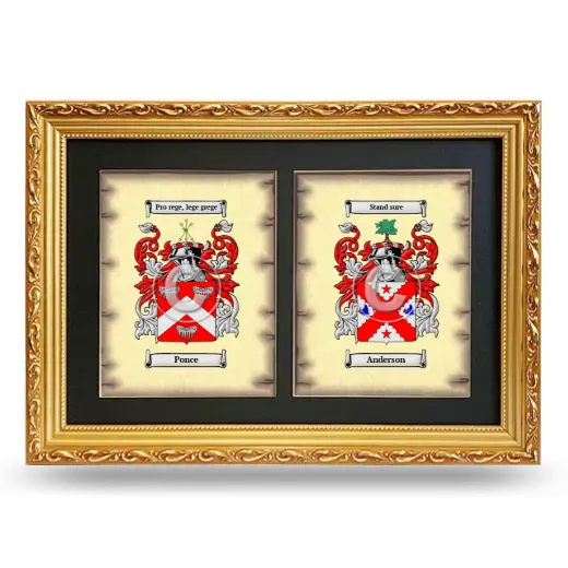 Double Coat of Arms Framed - Gold