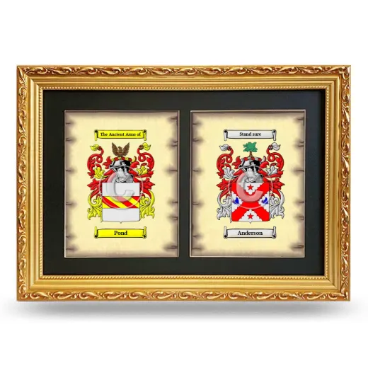 Double Coat of Arms Framed - Gold