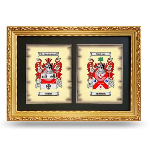 Double Coat of Arms Framed - Gold