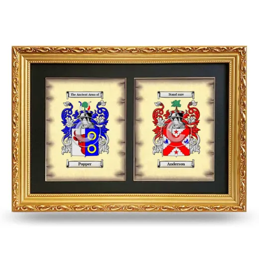 Double Coat of Arms Framed - Gold