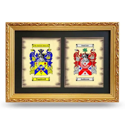 Double Coat of Arms Framed - Gold