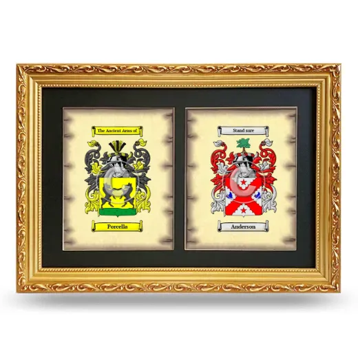 Double Coat of Arms Framed - Gold