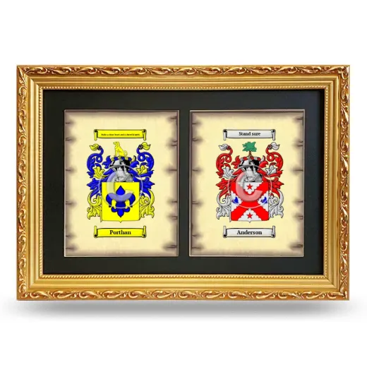 Double Coat of Arms Framed - Gold