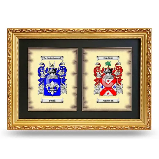 Double Coat of Arms Framed - Gold