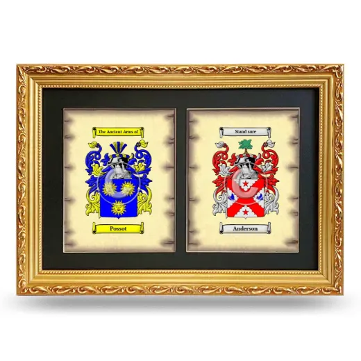 Double Coat of Arms Framed - Gold