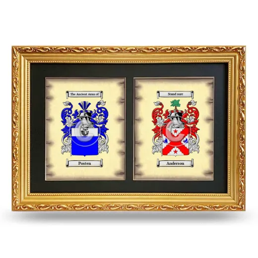 Double Coat of Arms Framed - Gold