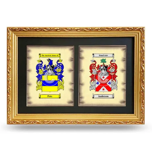 Double Coat of Arms Framed - Gold