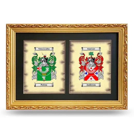 Double Coat of Arms Framed - Gold