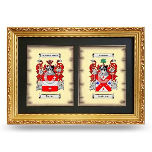 Double Coat of Arms Framed - Gold