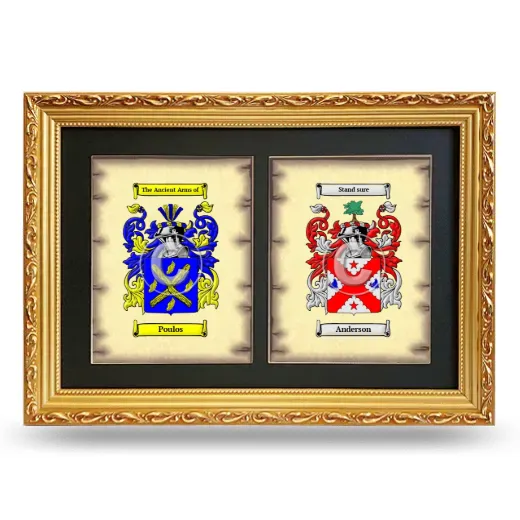 Double Coat of Arms Framed - Gold