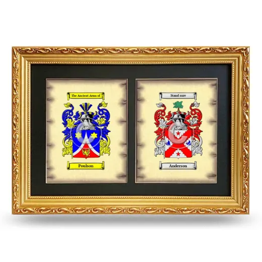 Double Coat of Arms Framed - Gold