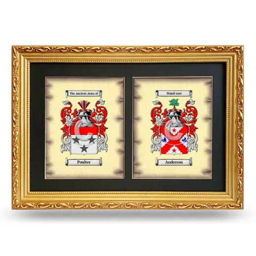 Double Coat of Arms Framed - Gold