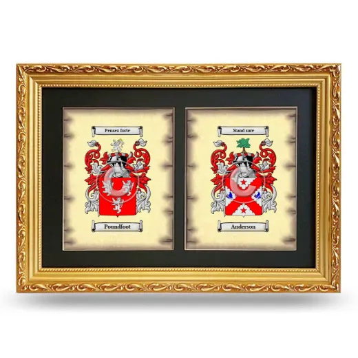 Double Coat of Arms Framed - Gold
