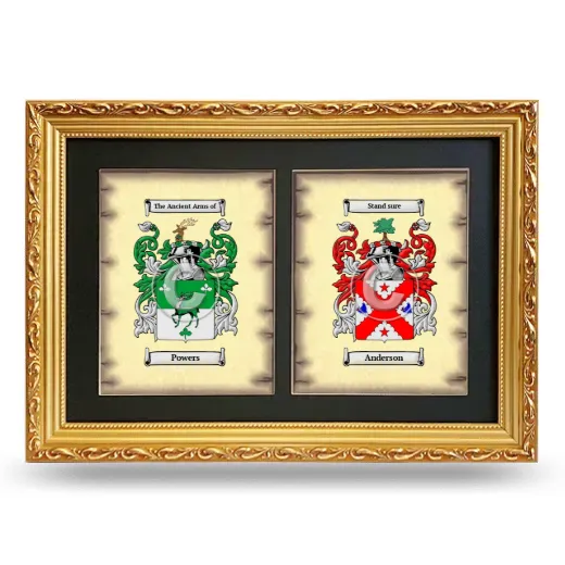 Double Coat of Arms Framed - Gold