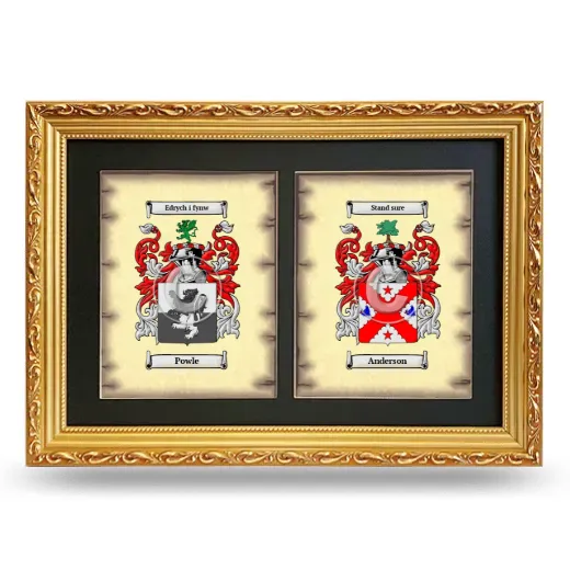Double Coat of Arms Framed - Gold