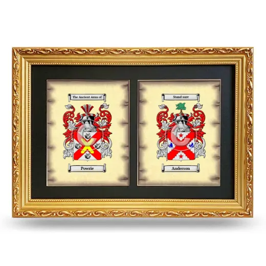 Double Coat of Arms Framed - Gold