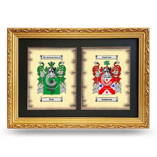 Double Coat of Arms Framed - Gold