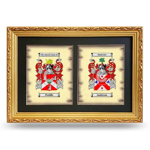 Double Coat of Arms Framed - Gold