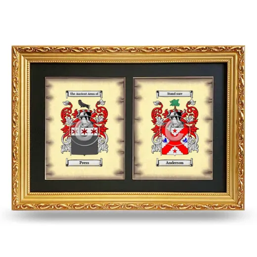 Double Coat of Arms Framed - Gold
