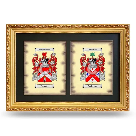 Double Coat of Arms Framed - Gold