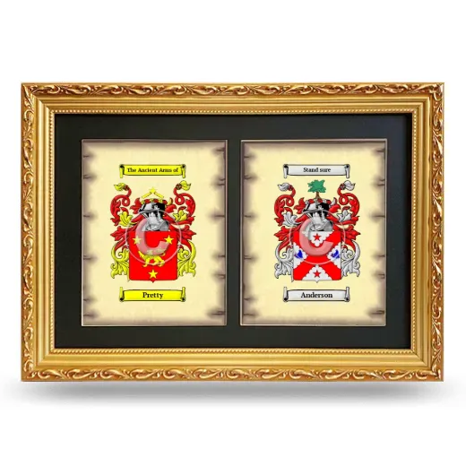 Double Coat of Arms Framed - Gold