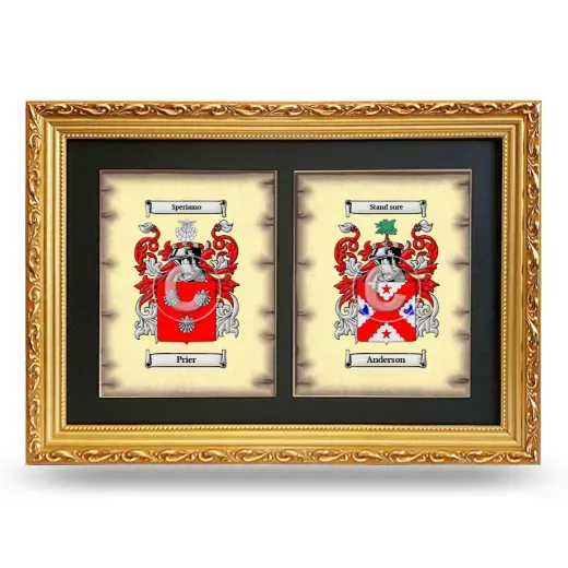 Double Coat of Arms Framed - Gold