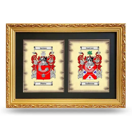 Double Coat of Arms Framed - Gold