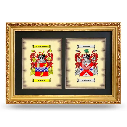 Double Coat of Arms Framed - Gold