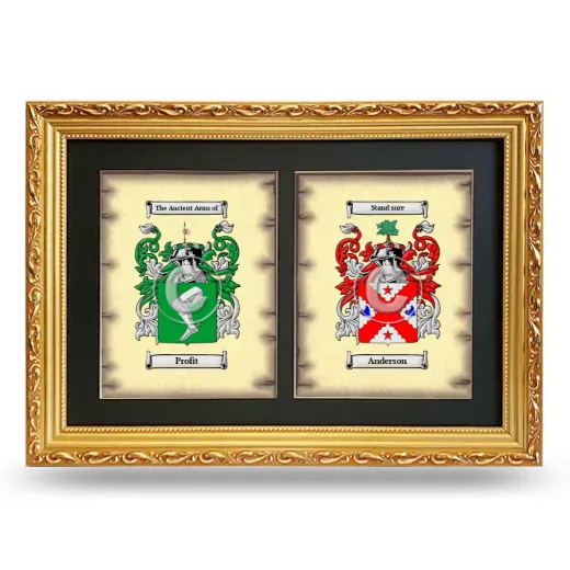 Double Coat of Arms Framed - Gold