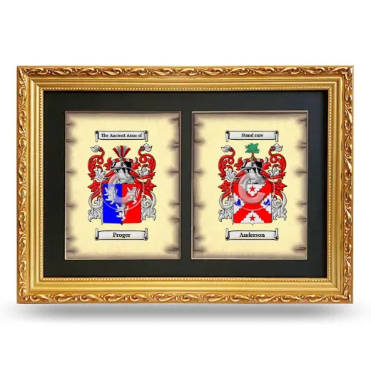 Double Coat of Arms Framed - Gold
